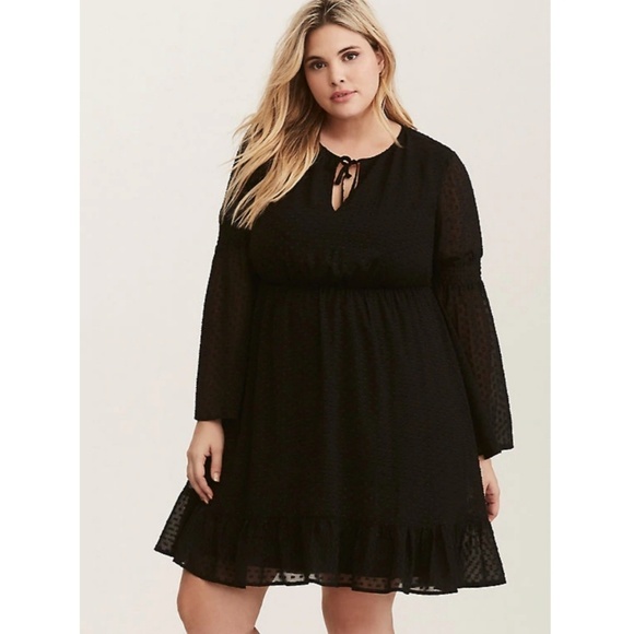 Torrid - Black Textured Skater Dress - Picture 5 of 7